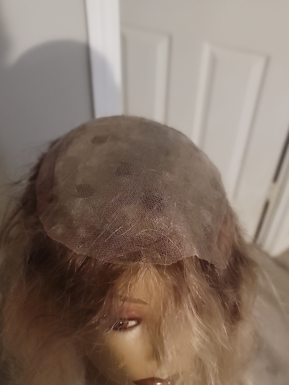 Remy Human Hair 20" Topper Rooted Blonde 100% Hand Tied Lace Topper - Picture 5 of 8